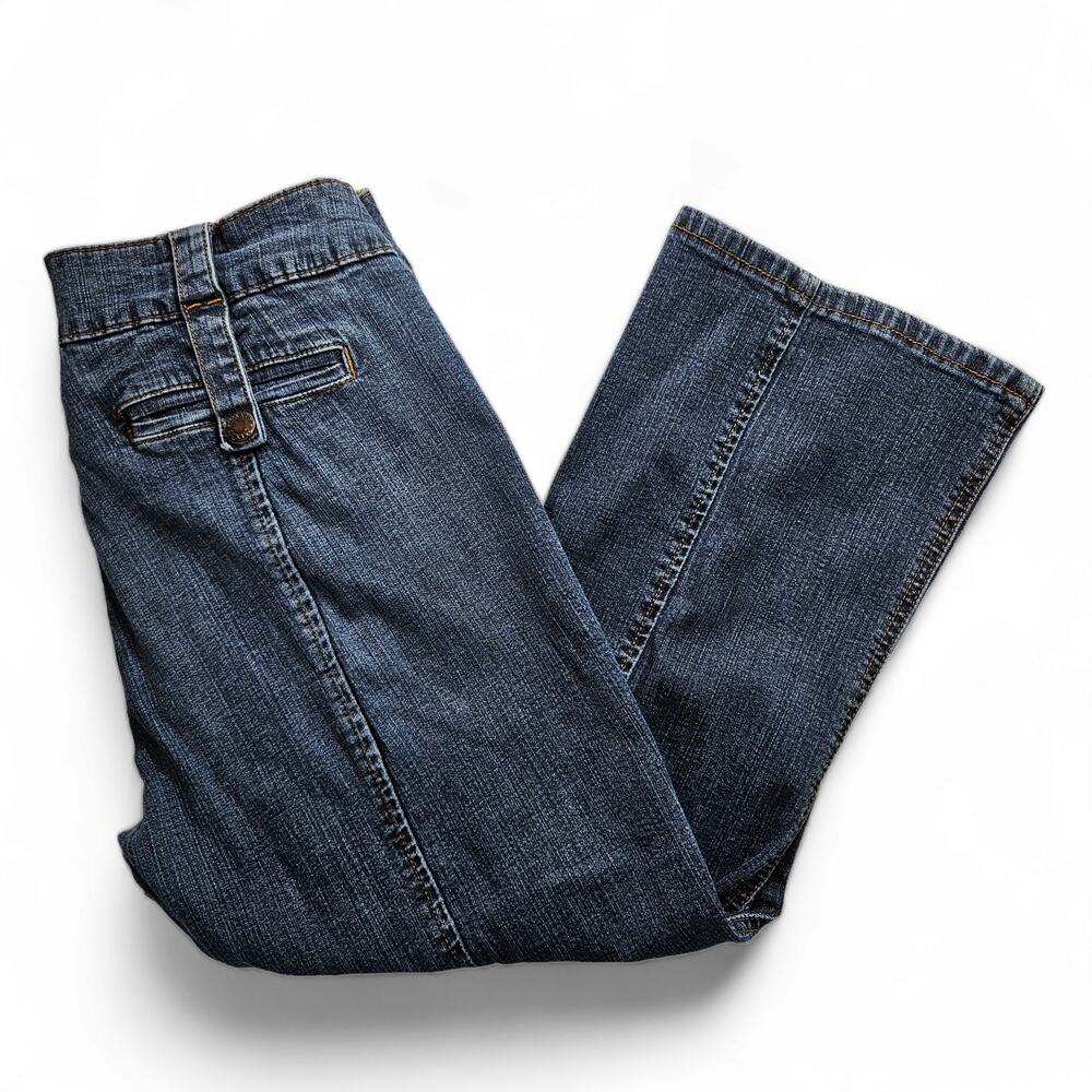 EUC VTG Mixit Cropped Stretch Mid-Rise Jeans Sz. 10 Reg x 21‎ Dark Wash Denim